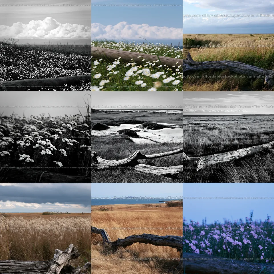 Chiba Coastal Climate Meadow Driftwood Foreground Stock Photography Bundle – stock photography bundle preview