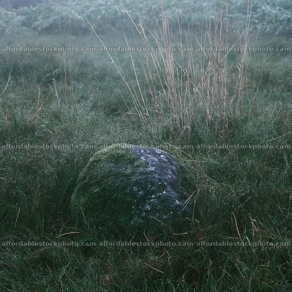 Miyagi spring recovery meadow mossy stone in grassy area – stock photography preview