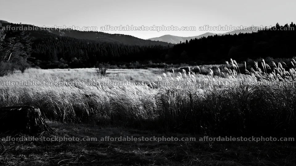 Fukushima native meadow with weathered stump – stock photography preview