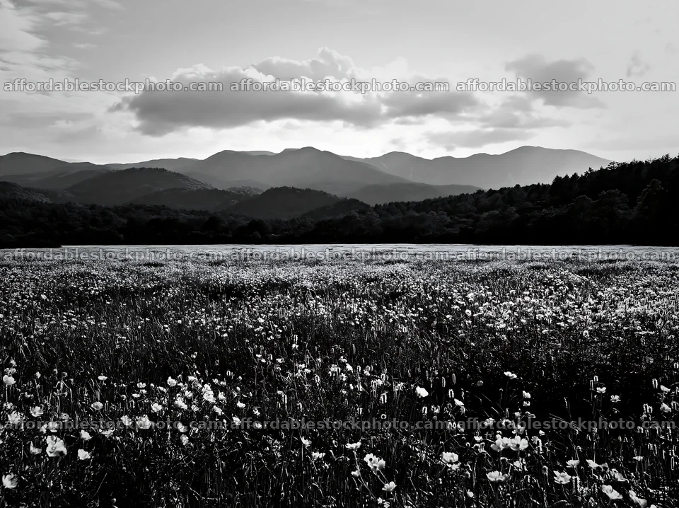 Iwate rain refreshed meadow seedhead foreground – stock photography preview